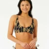 Rip Curl Womens Bikini Top Kindred Palms Shirred