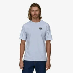 Patagonia Mens Shirt Skyline Stencil Responsibili-Tee -clothing shop 37673 WHI CS1