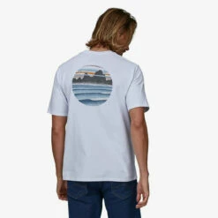 Patagonia Mens Shirt Skyline Stencil Responsibili-Tee -clothing shop 37673 WHI CS2