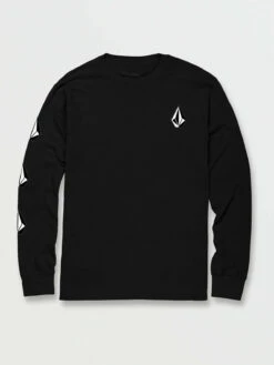 Volcom Mens Shirt Iconic Stone Long Sleeve -clothing shop A3632200 BLK F 1188x1584 crop ce