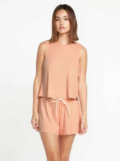 Volcom Womens Tank Top Lived In Lounge Thermal