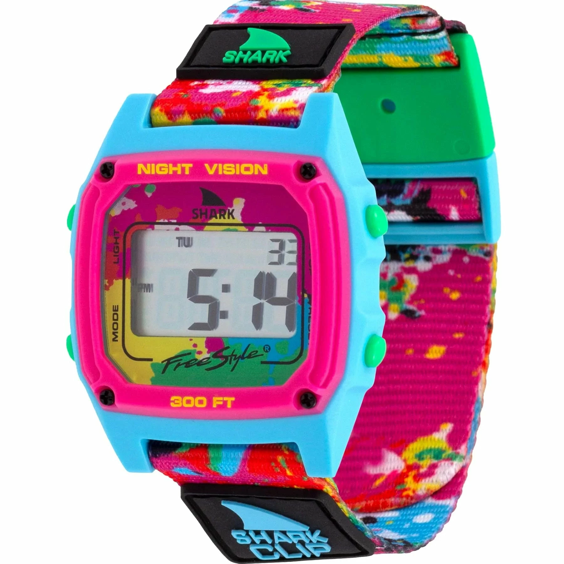 Freestyle Watch Shark Clip Neon Splatter 3 Freestyle Watch Shark Clip Neon Splatter