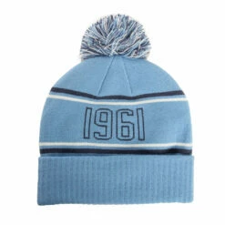 Hansen Beanie Logo Pom -clothing shop HANSENS BEANIE POM POM BLU