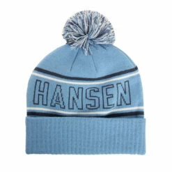 Hansen Beanie Logo Pom -clothing shop HANSENS BEANIE POM POM BLU 2 2
