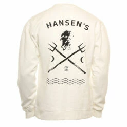Hansen Mens Sweatshirt Neptune Crew -clothing shop HANSENS MENS SWEATSHIRT NEPTUNE CREWNECK WHT 2