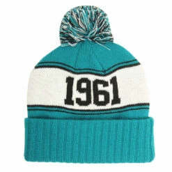 Hansen Beanie Logo Pom -clothing shop HANSEN BEANIE 1961 TEAL BLACK WHITE 1