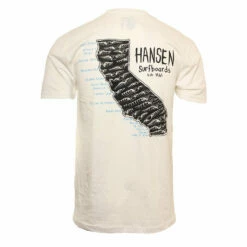 Hansen Mens Shirt California Surf Spots -clothing shop HANSEN MENS SHIRT CALIFRONIA SURF SPO WHT 2