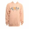 Hansen Womens Sweatshirt Aloha Terry Hoody -clothing shop HANSEN WOMENS SWEATSHIRT ALOHA TERRY HOOD ROSE