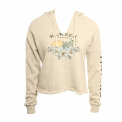 Hansen Womens Sweatshirt Rom Com Crop Hood -clothing shop HANSEN WOMENS SWEATSHIRT ROM COM OAT