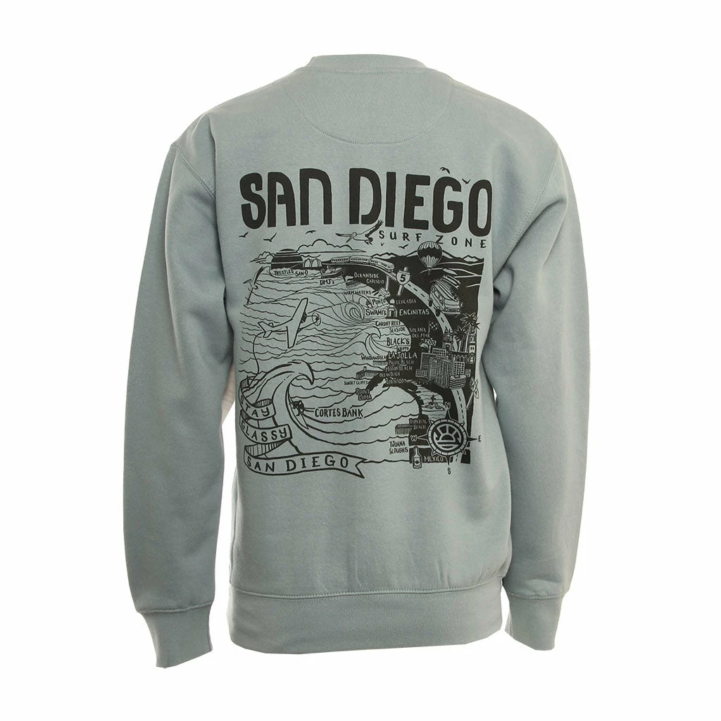 Hansen Womens Sweatshirt San Diego Map Crew 3 Hansen Womens Sweatshirt San Diego Map Crew