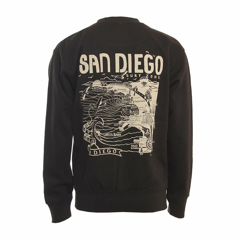 Hansen Womens Sweatshirt San Diego Map Crew 5 Hansen Womens Sweatshirt San Diego Map Crew - Image 3