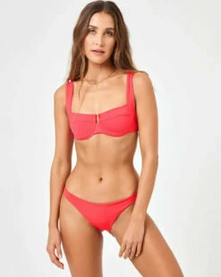 L*Space Womens Bikini Top Camellia