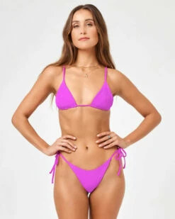 L*Space Womens Bikini Top Pointelle Rib Brittany