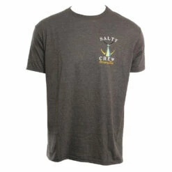 Salty Crew Mens Shirt Tailed -clothing shop SALTY CREW MENS SHIRT TAILED SS TEE CHARCOAL HEATHER