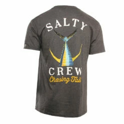 Salty Crew Mens Shirt Tailed -clothing shop SALTY CREW MENS SHIRT TAILED SS TEE CHARCOAL HEATHER 2