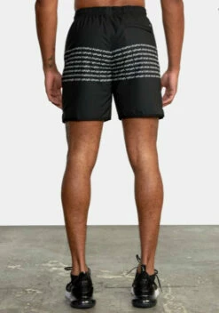 RVCA Mens Shorts Yogger Stretch Athletic 17" -clothing shop YOGGERSTRETCHATHLETICSHORTS17 bkw 2