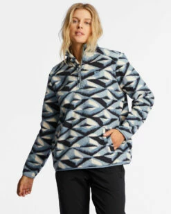 Billabong Womens Sweatshirt A/Div Boundary Mock 3 Half-Zip Pullover -clothing shop abjft00287 billabong w bkf0 frt1