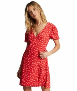 Billabong Womens Dress Hot Tropics Mini Wrap -clothing shop abjwd00524 rne0.primary