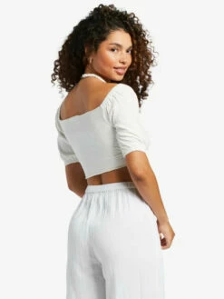 Roxy Womens Shirt Flirty Walk Ruched Crop Top 17 Roxy Womens Shirt Flirty Walk Ruched Crop Top -clothing shop arjkt03393 roxy w wbk0 bck1