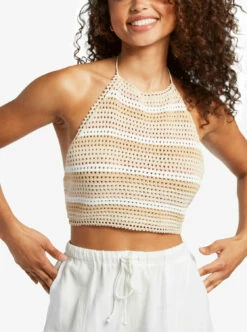 Roxy Womens Tank Top Daydreamer Cropped Knit -clothing shop arjsw03301 roxy w teh3 frt3