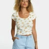RVCA Womens Shirt Sweet Tee -clothing shop avjkt00236 rvca w wpw frt1