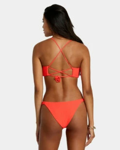 RVCA Womens Bikini Top Solid Streak Crossback -clothing shop avjx300423 rvca w rmz0 bck1