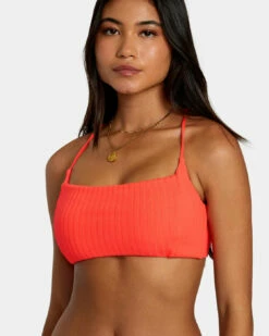RVCA Womens Bikini Top Solid Streak Crossback -clothing shop avjx300423 rvca w rmz0 dtl1
