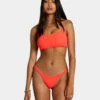 RVCA Womens Bikini Top Solid Streak Crossback -clothing shop avjx300423 rvca w rmz0 frt1