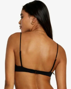 RVCA Womens Bikini Top Solid Shirred V-Wire Bralette -clothing shop avjx300443 rvca w blk bck1