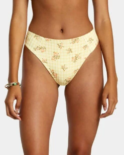 RVCA Womens Bikini Bottoms Cottage Wide Rib Cheeky -clothing shop avjx400372 rvca w gdn dtl1
