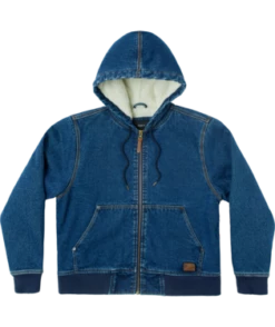 RVCA Mens Jacket Chainmail Hooded Denim -clothing shop avyjk00181 rvca f bzfw frt1