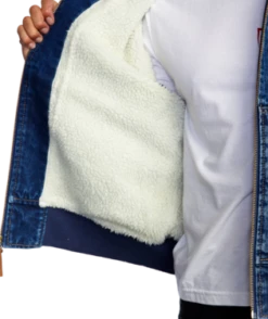 RVCA Mens Jacket Chainmail Hooded Denim -clothing shop avyjk00181 rvca w bzfw dtl1