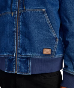 RVCA Mens Jacket Chainmail Hooded Denim -clothing shop avyjk00181 rvca w bzfw dtl2