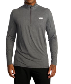 RVCA Mens Shirt Sport Vent Half-Zip Pullover -clothing shop avykt00169 cch.primary