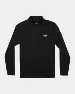 RVCA Mens Shirt Sport Vent Half-Zip Pullover -clothing shop avykt00169 rvca f blk frt1