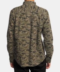 RVCA Mens Woven Horton Fish Camo Flannel -clothing shop avywt00290 rvca w cam bck1