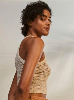 Roxy Womens Tank Top Malibu Crush Knitted Halter Top -clothing shop erjsw03550 roxy m teh0 frt2