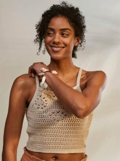 Roxy Womens Tank Top Malibu Crush Knitted Halter Top -clothing shop erjsw03550 roxy m teh0 frt4