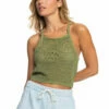 Roxy Womens Tank Top Malibu Crush Knitted Halter Top