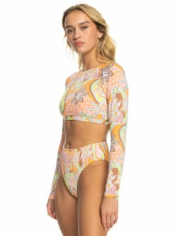 Roxy Womens Swimsuit Roxy Delic Long Sleeve Cropped -clothing shop erjwr03664 roxy w ngz6 frt2