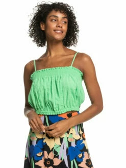 Roxy Womens Tank Top Bikini Vibes Strappy Crop Top
