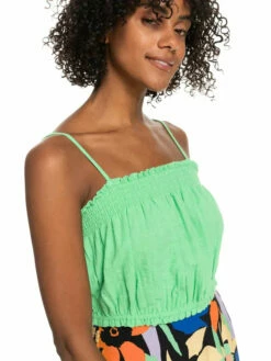 Roxy Womens Tank Top Bikini Vibes Strappy Crop Top -clothing shop erjwt03565 roxy w ghy0 frt3