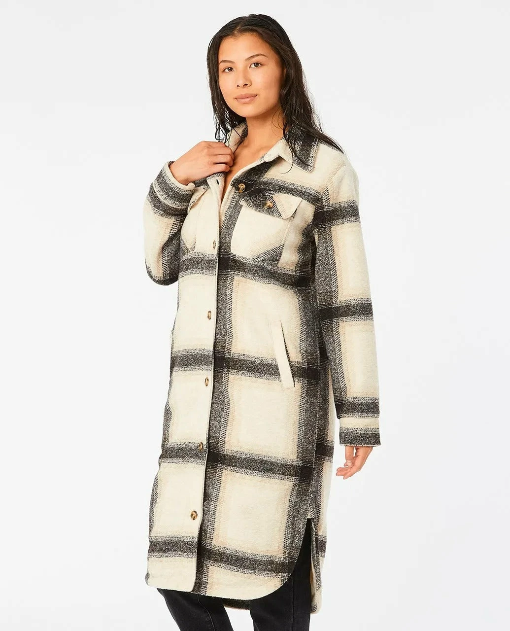 Rip Curl Womens Jacket Long Line Check 5 Rip Curl Womens Jacket Long Line Check - Image 3