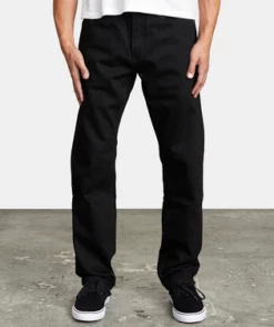 RVCA Mens Pants Week-end Relaxed Fit Denim Jeans -clothing shop m3133rwk rvca w bbk frt2