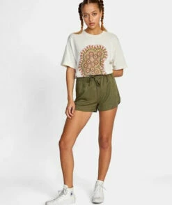 RVCA Womens Shorts New Yume Elastic -clothing shop w202prny rvca w dko sd1